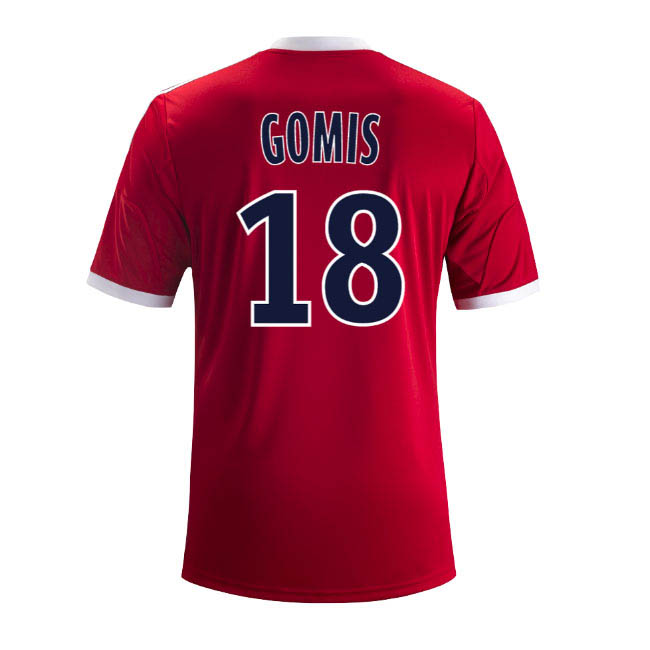 13-14 Olympique Lyonnais #18 Gomis Away Red Jersey Shirt