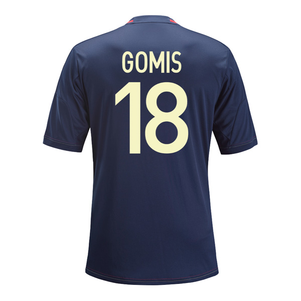 13-14 Olympique Lyonnais #18 Gomis Away Black Jersey Shirt
