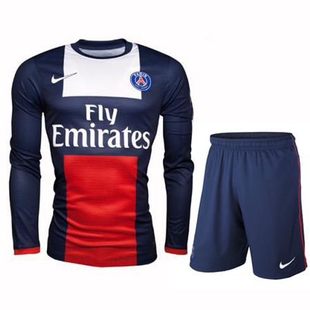 13-14 PSG Home Long Sleeve Soccer Jersey Kit(Shirt+Short)