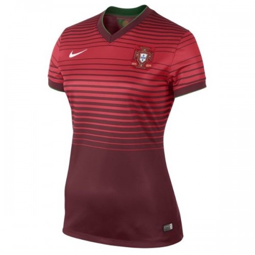 2014 Portugal Home Red Women Jersey Shirt