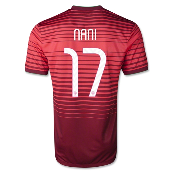 2014 Portugal #17 NANI Home Red Jersey Shirt