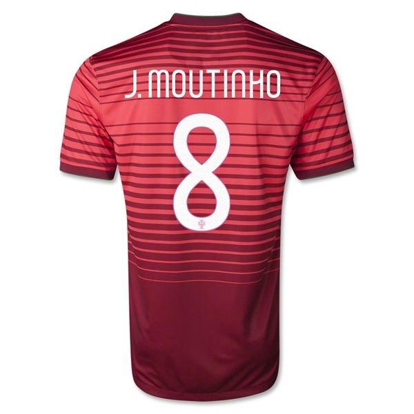 2014 Portugal #8 J.MOUTINHO Home Red Jersey Shirt