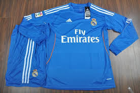 13-14 Real Madrid Away Long Sleeve Jersey Kit(Shirt+Short)