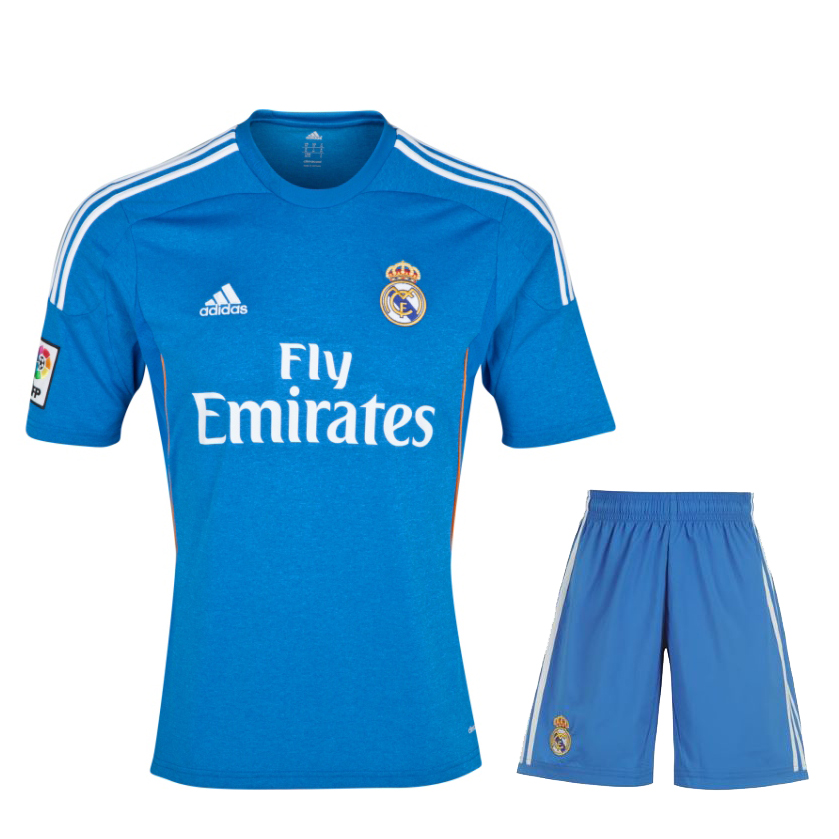 13-14 Real Madrid Away Blue Soccer Jersey Kit(Shirt+Short)