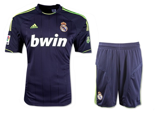 12/13 Real Madrid Replica Black Away Soccer Jersey Kit (Shirt+Short)