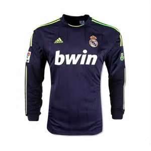 12/13 Real Madrid Replica Black Away Long Sleeved Soccer Jersey Shirt