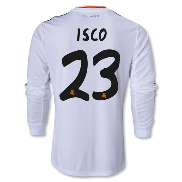 13-14 Real Madrid #23 ISCO Home Long Sleeve Jersey Shirt