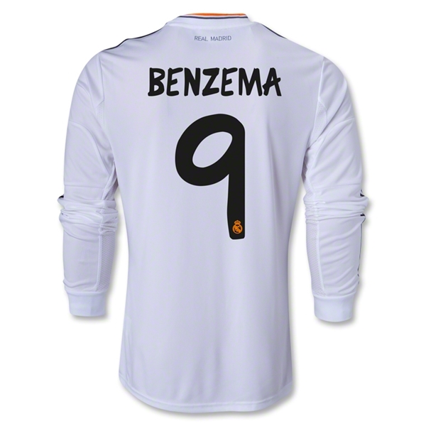 13-14 Real Madrid #9 BENZEMA Home Long Sleeve Jersey Shirt