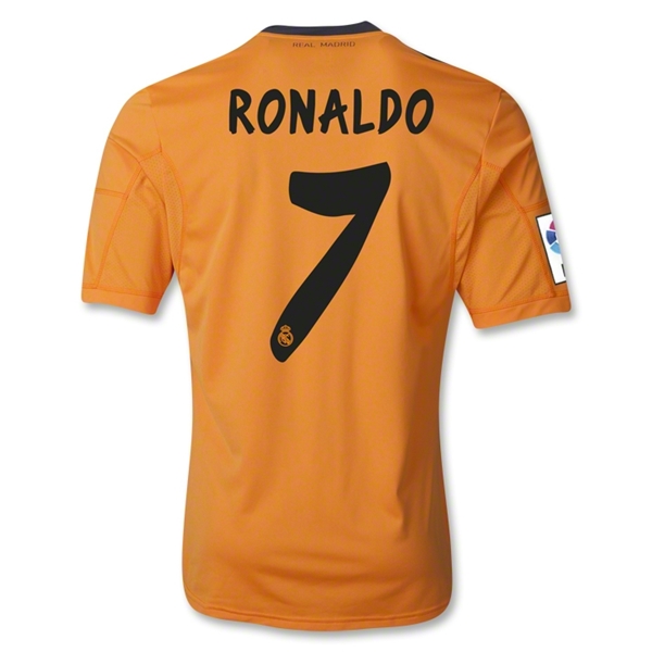 13-14 Real Madrid #7 RONALDO Away Orange Soccer Jersey Shirt
