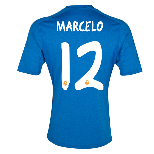 13-14 Real Madrid #12 Marcelo Away Blue Soccer Jersey Shirt