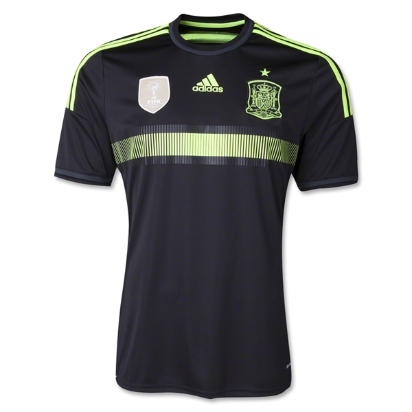 2014 Spain Away Black Soccer Jersey Kit(Shirt+Short)