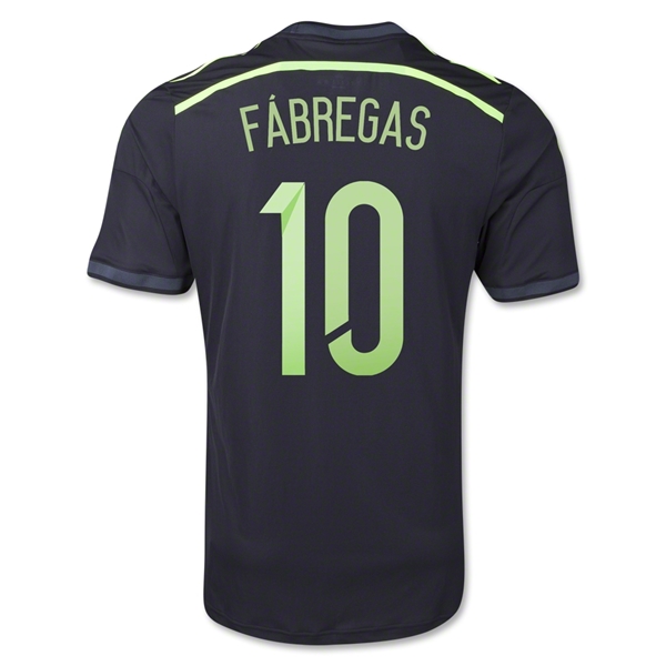 2014 Spain Away Black #10 Fabregas Soccer Jersey Shirt
