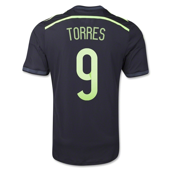 2014 Spain Away Black #9 Torres Soccer Jersey Shirt