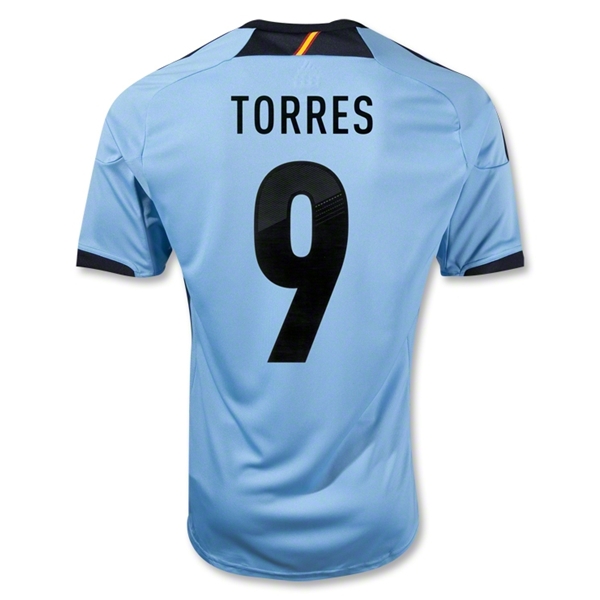 2012 Spain #9 Torres Blue Away Replica Soccer Jersey Shirt