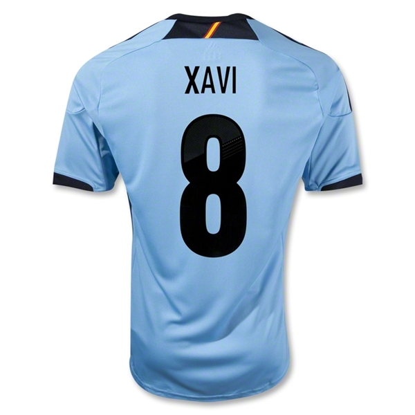 2012 Spain #8 Xavi Blue Away Replica Soccer Jersey Shirt