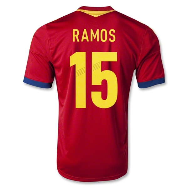 2013 Spain #15 RAMOS Red Home Replica Soccer Jersey Shirt
