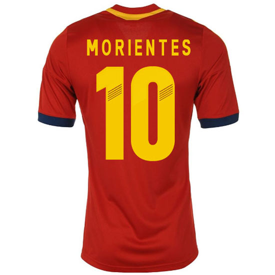 2013 Spain #10 Morientes Red Home Replica Soccer Jersey Shirt