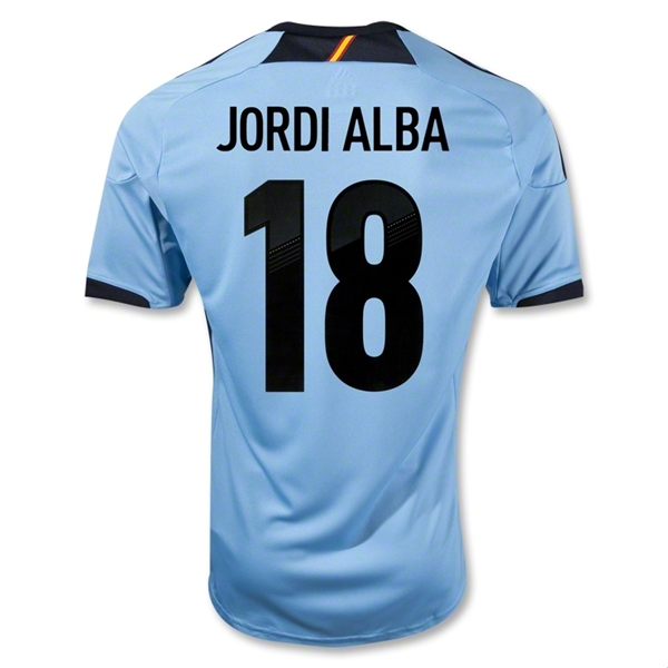 2012 Spain #18 ALBA Blue Away Replica Soccer Jersey Shirt