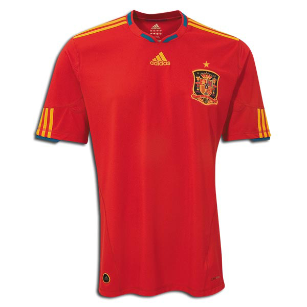 2010 World Cup Spain Home Red Champion Soccer Jersey Shirt Thailand Qualty