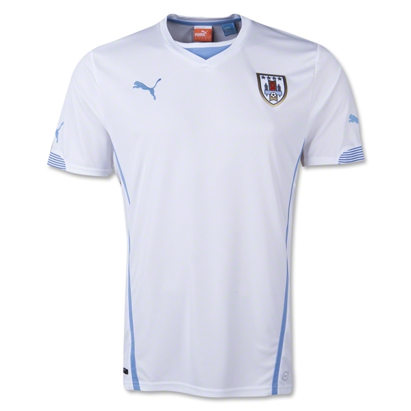 2014 World Cup Uruguay Away White Soccer Jersey Shirt