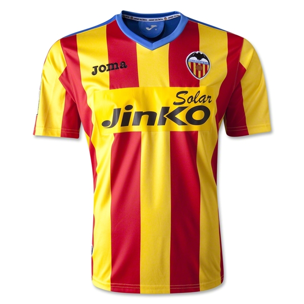 12/13 Valencia Away Red & Yellow Soccer Jersey Shirt Replica