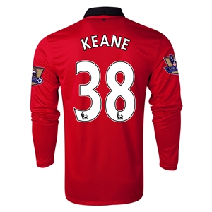 13-14 Manchester United #38 KEANE Home Long Sleeve Jersey Shirt